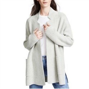 Madewell Spencer Sweater Coat Light Gray Merino Wool XS